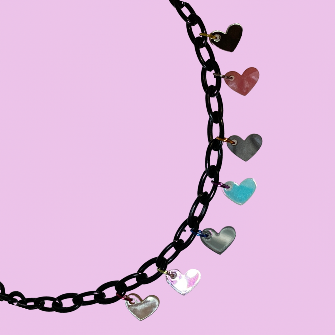 Fantastic Plastic Teeny Heart Short Charm Necklace - One of A Kind!