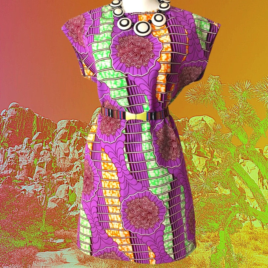 The Sunny Summer Sunday Dress- Purple Sea