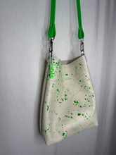 Load image into Gallery viewer, Neon Green Splatter Leather Crossbody Bag
