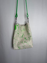 Load image into Gallery viewer, Neon Green Splatter Leather Crossbody Bag
