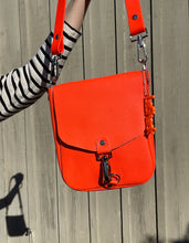 Load image into Gallery viewer, Neon Orange Flap Crossbody Bag
