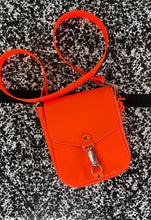 Load image into Gallery viewer, Neon Orange Flap Crossbody Bag
