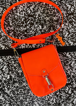 Load image into Gallery viewer, Neon Orange Flap Crossbody Bag
