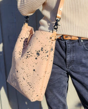 Load image into Gallery viewer, Natural Veg Tan and Black Matte Splatter Leather Crossbody Bag
