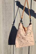 Load image into Gallery viewer, Natural Veg Tan and Black Matte Splatter Leather Crossbody Bag
