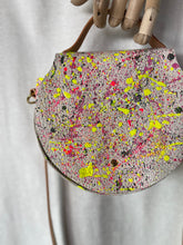 Load image into Gallery viewer, Splatter Leather Round Flap Shoulder Bag
