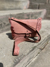 Load image into Gallery viewer, Mauve Pink Embossed Small Crossbody Messenger Bag
