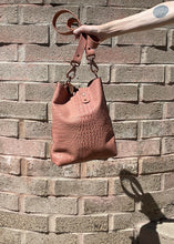 Load image into Gallery viewer, Blush Pink Reptile Embossed Leather Crossbody Bag
