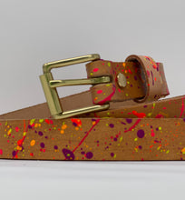 Load image into Gallery viewer, Le Belt 1&quot; Classic Leather Belt - Le Splat Neon Multi Edition
