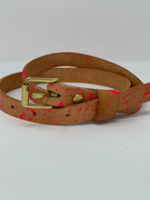 Load image into Gallery viewer, Le Belt 3/4&quot; Classic Leather Belt - Le Splat Neon BB Pink Edition
