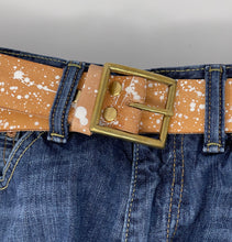 Load image into Gallery viewer, 1.5&quot; Splatter Leather Hipster Belt - Pick Your Size and Leather Style
