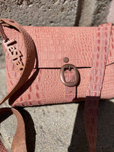 Load image into Gallery viewer, Mauve Pink Embossed Small Crossbody Messenger Bag
