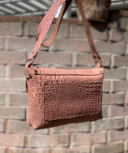 Load image into Gallery viewer, Mauve Pink Embossed Small Crossbody Messenger Bag
