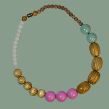 Load image into Gallery viewer, Shiny pastel pink and dusty blue gumball necklace
