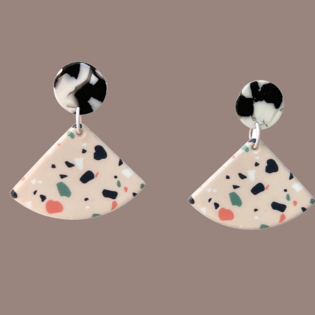 Terrazo Wedge Speckled Acetate Earrings