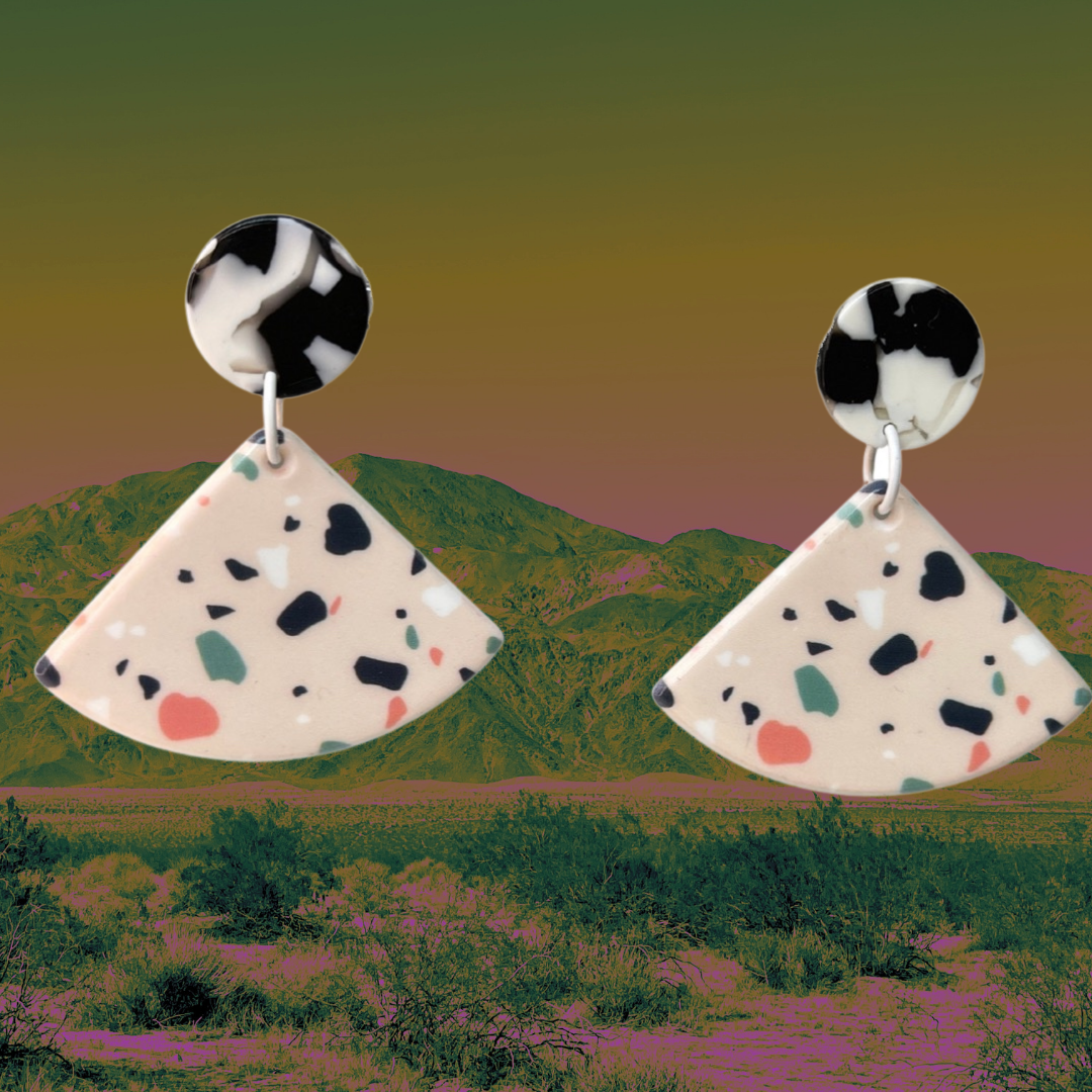 Terrazo Wedge Speckled Acetate Earrings