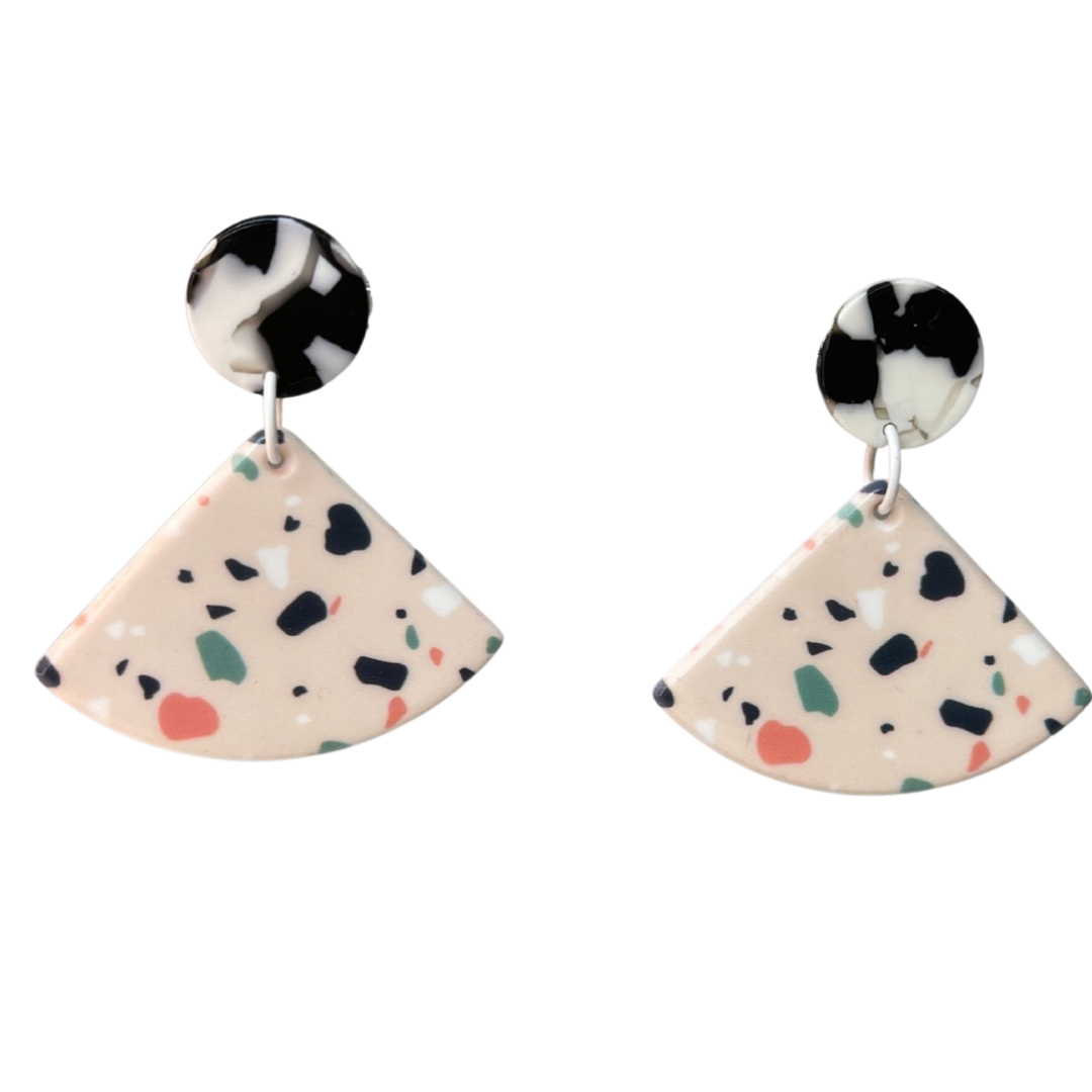 Terrazo Wedge Speckled Acetate Earrings