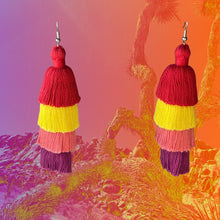 Load image into Gallery viewer, 4 Tier Tassel Earrings - Summer Punch
