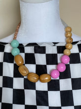 Load image into Gallery viewer, Shiny pastel pink and dusty blue gumball necklace
