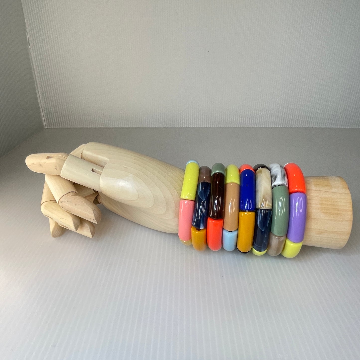 Stretchy Acrylic Bamboo Bead Bracelet