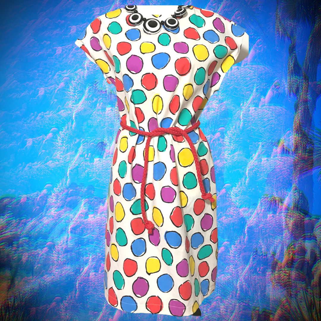 The Sunny Summer Sunday Dress - Vintage 80’s Cotton Dot Twill Custom