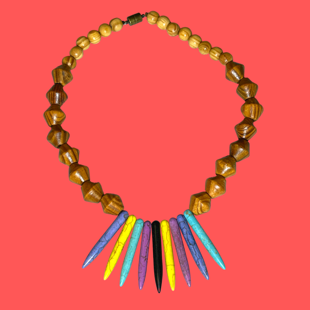 Candy and Wood Necklace - Short length